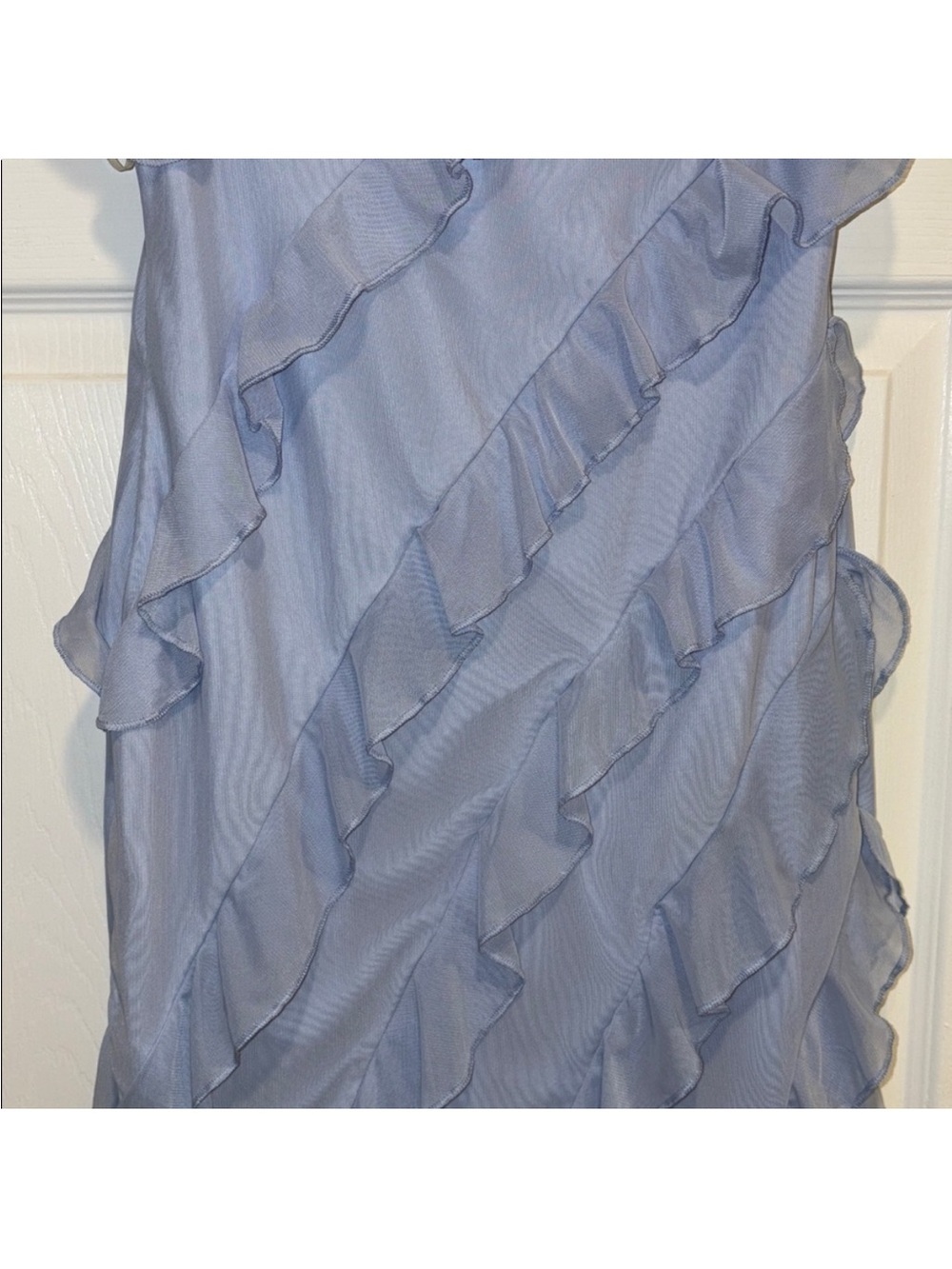 Strapless Ruffle Bodycon Dress in Light Lavender - Picture 5 of 8